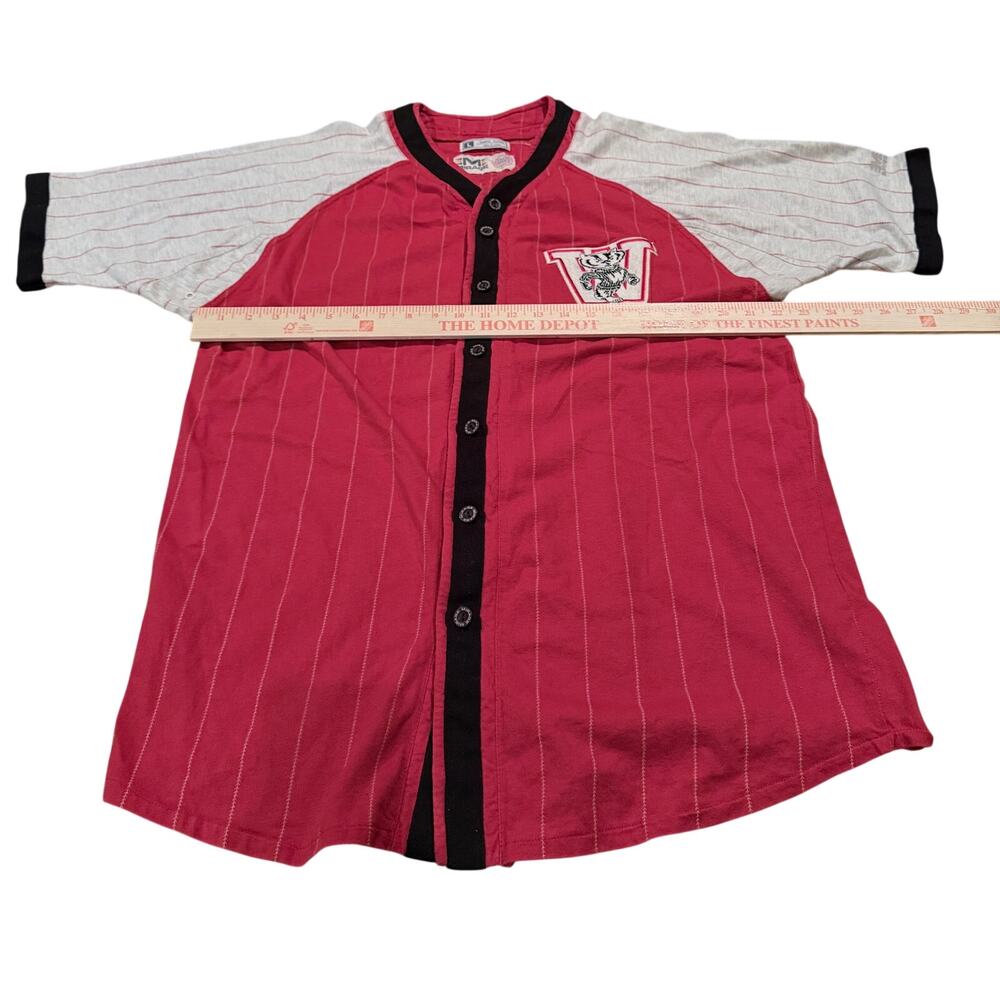 Mirage Mens Wisconsin Badger Licensed Collegiate Baseball Jersey 100% Cotton EUC